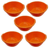 5 x Lighean rotund 14L cu manere, din plastic alimentar.