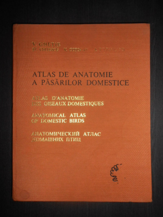 V. Ghetie - Atlas de anatomie a pasarilor domestice (1976, editie cartonata)