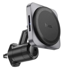 Suport Telefon Magsafe, HOCO HW15, Magnetic, Prindere Ventilatie, 15W, Negru