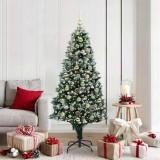 VidaXL Brad de Crăciun artificial Verde 180 cm PVC și Oțel și Plastic 3396268