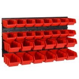 Set rafturi atelier 30 buc. rosu / negru 77x39 cm polipropilena GartenMobel Dekor