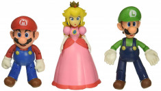 Set 3 Figurine articulate, Nintendo, Super Mario (Mario, Luigi, Princess Peach) foto