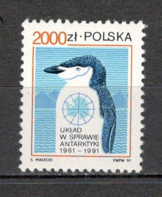 Polonia.1991 30 ani Tratatul asupra Antarcticii MP.252 foto
