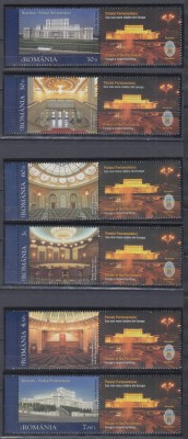 ROMANIA 2011 LP 1898 d PALATUL PARLAMENTULUI SERIE CU VINIETE MNH foto