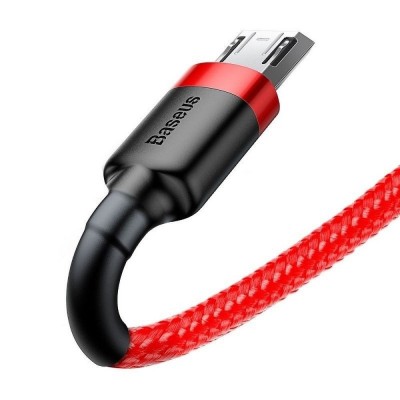 Cablu Baseus Cafule, USB-A la Micro USB, 2A, 1m, Rosu Negru foto