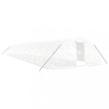 Cumpara ieftin Sera cu cadru din otel, alb, 100 m&sup2;, 20x5x2,3 m