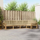 vidaXL Set de canapele de exterior cu pernă 4 pcs Alb și Bej Poliester 3386452