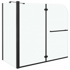 Cabină de duș dublu-pliabilă, 120 x 68 x 130 cm, negru
