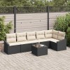 VidaXL Set de canapele pentru grădină 7 pcs Negru Rattan poli 3346747