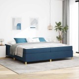 VidaXL Pat cu arcuri Albastru și Albastru &icirc;nchis și Alb 200 x 200 cm 3398968