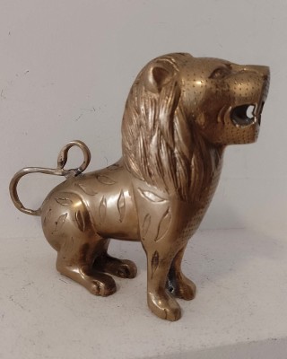 Superba sculptura,leu din bronz masiv foto