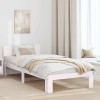 VidaXL Cadru de pat cu headboard Alb 100 x 200 cm Lemn masiv de pin 872666