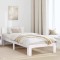vidaXL Cadru de pat cu headboard Alb 100 x 200 cm Lemn masiv de pin 872666