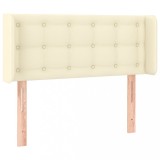 Cumpara ieftin Tablie de pat cu aripioare crem 93x16x78/88 cm piele ecologica