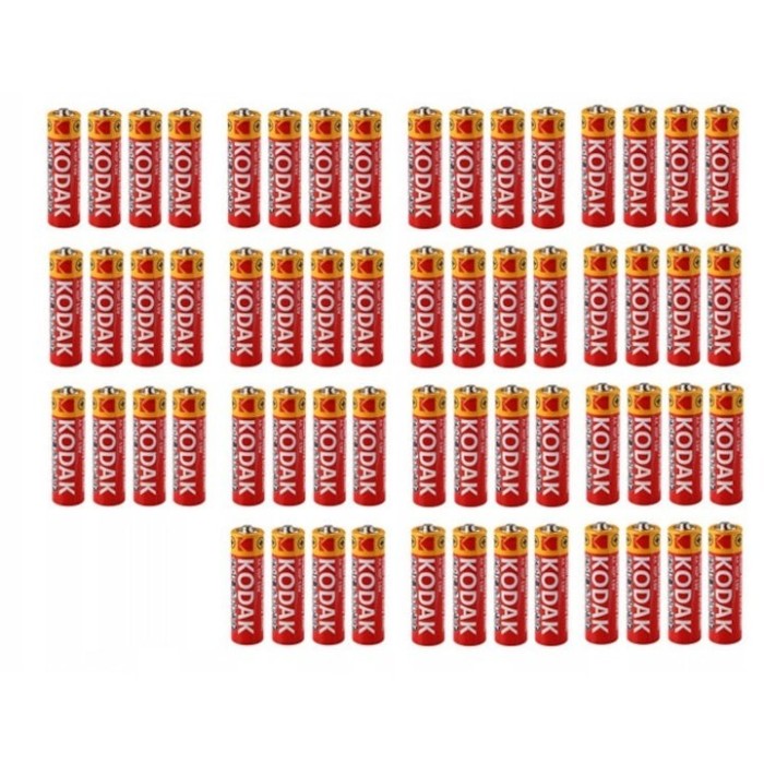 Set 60 baterii Kodak AA, Super Heavy, 1.5v - Rosu