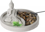 Decoratiune Buddha Zen Garden Oval, 19x19x12 cm, ciment, Excellent Houseware