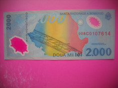 HOPCT ROMANIA 2000 LEI 1999 POLIMER / ECLIPSA DE SOARE -JUBILIARA UNC foto