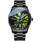 Ceas barbatesc Olevs Sport Casual Quartz Roata Rotativa Negru Verde