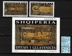 Albania, 1998 | Acoperăm&acirc;nt Altar - Epitaf Gllavenica | Serie + coliţă MNH | aph