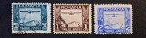 Rom&acirc;nia Regat - Emisiunea Parafiscală "Timbrul Aviației" (1928&ndash;1930) - (50b Albastru-Verzuie, 1L Maro, 2L Albastru, Dintelate, Ștampilate) RO1