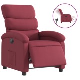 Cumpara ieftin Fotoliu rabatabil electric, rosu vin, material textil