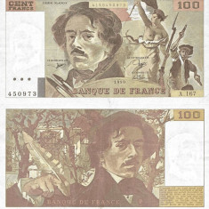 1990, 100 francs (P-154e.1) - Franța - stare XF+++!