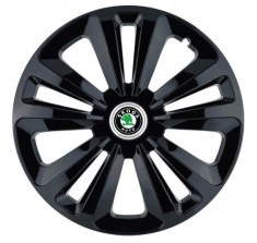 Set 4 Capace Roti Autohelix MSA?, potrivite jantelor de R14, pentru Skoda, model terra negru foto