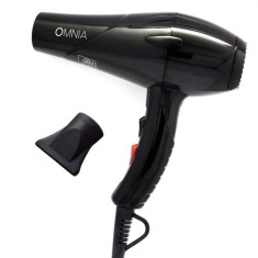 Uscător de Păr Omnia, Negru, 1600W, 2 Viteze, 3 Niveluri de Temperatura, Protecție Supraincarcare