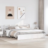 VidaXL Cadru de pat cu tăblie fără saltea, alb, 180x200 cm