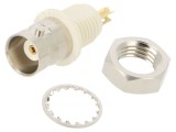 Conector BNC mamă 50&Omega; aurit pentru lipire