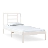 Cumpara ieftin Cadru de pat mic single, alb, 75x190 cm, lemn masiv