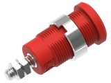 Conector banană 4mm soclu 36A 1kV roşu nichelat cu izolaţie