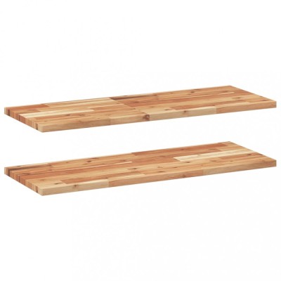 Rafturi suspendate 2 buc. 80x30x2 cm lemn masiv acacia netratat foto