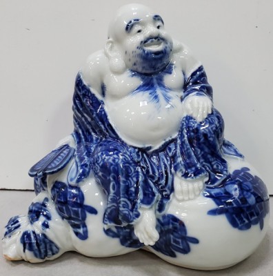 Budha, Statueta din portelan, pictata manual, Secol 20 foto