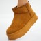 Ghete Dama Imblanite Camel din Piele Ecologica Intoarsa Gargs, 37