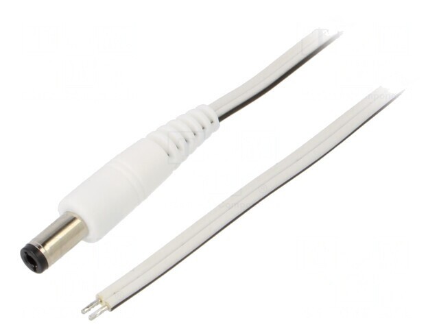 Cablu DC Alb 5,5/2,5mm 0,5m 2x0,5mm2