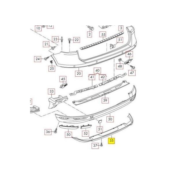 Bara spate VW TOUAREG (7P5), 06.2014-06.2018, negru; inferior