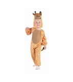 Costum carnaval Girafa pentru copii cu salopeta, gluga si coada 92/104 cm (2-4 Ani)