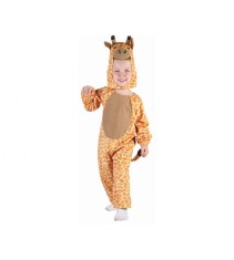 Costum carnaval Girafa pentru copii cu salopeta, gluga si coada 92/104 cm (2-4 Ani)