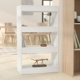 VidaXL Bibliotecă/Separator cameră, alb extralucios, 60x30x103 cm, PAL