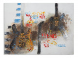 Tablou Guitars Art, Mauro Ferretti, 120x3.5x90 cm, canvas/lemn, multicolor