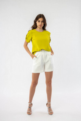 Bluza office cu maneci scurte Yellow Lilly foto