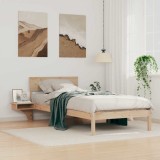vidaXL Cadru de pat cu mese laterale Maro Lemn masiv de pin 873460