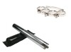 Set Autoaparare: Baston Telescopic Otel Argintiu 64cm + Box Craniu Argintiu Ideallstore, Husa Curea, Compact 20cm