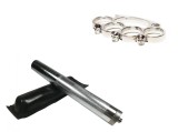 Cumpara ieftin Set Autoaparare: Baston Telescopic Otel Argintiu 64cm + Box Craniu Argintiu Ideallstore, Husa Curea, Compact 20cm