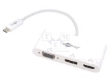 Adaptor DisplayPort HDMI USB Alb 0,15m