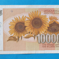 100.000 Dinari anul 1993 Bancnota Iugoslavia UNA SUTA MII - Jugoslavije