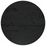 Blat de masa, negru, &Oslash;50x2,5 cm, lemn masiv de pin GartenMobel Dekor, vidaXL