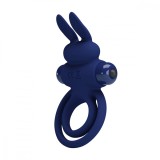 Inel Dublu de Penis Darey, 10 Moduri Vibratii, Silicon, Albastru