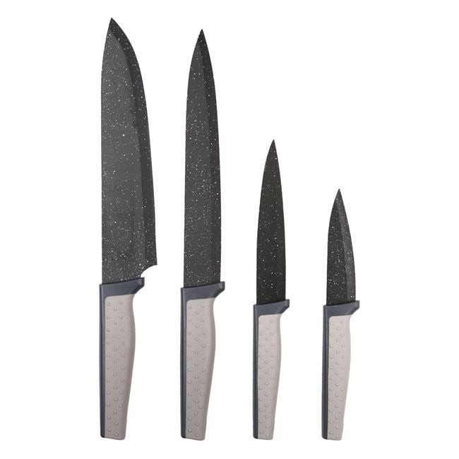 Cutit Bucatar Şef Negru Marble - 4buc.